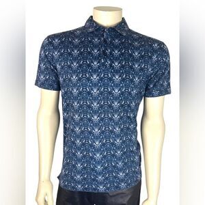 J. Lindeberg Slim Fit S/S Polo Abstract Print on Lux Jersey Fabric Like New XL